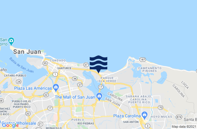 Mappa delle maree di Sabana Llana Sur Barrio, Puerto Rico