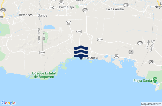Mappa delle maree di Sabana Yeguas Barrio, Puerto Rico
