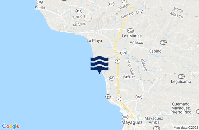 Mappa delle maree di Sabanetas Barrio, Puerto Rico