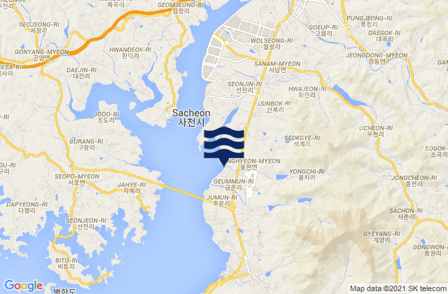 Mappa delle maree di Sacheon-si, South Korea