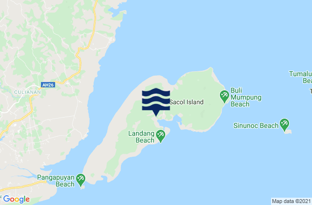 Mappa delle maree di Sacol Island, Philippines