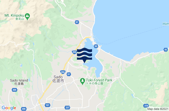Mappa delle maree di Sado Shi, Japan