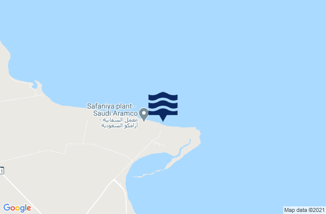 Mappa delle maree di Safaniyah, Saudi Arabia