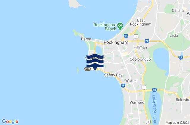 Mappa delle maree di Safety Bay, Australia