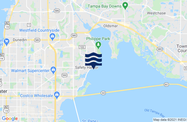 Mappa delle maree di Safety Harbor (Old Tampa Bay), United States