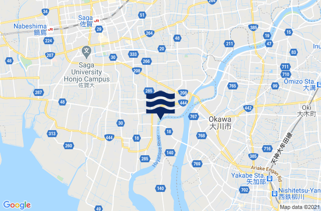 Mappa delle maree di Saga-shi, Japan