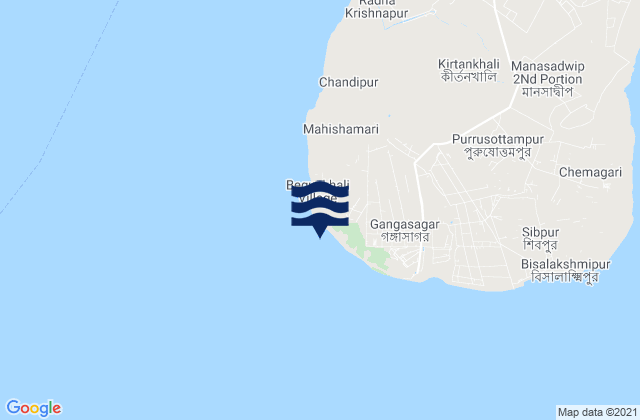 Mappa delle maree di Sagar Hooghly River, India