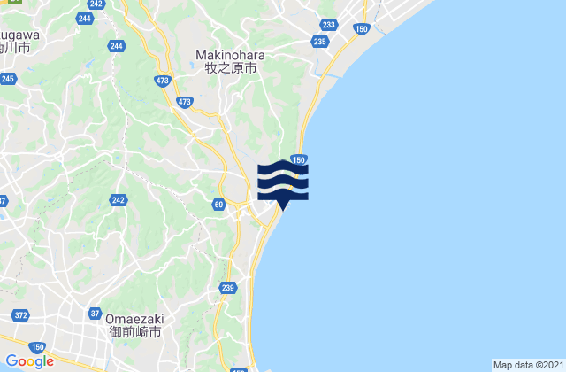 Mappa delle maree di Sagara, Japan