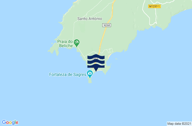 Mappa delle maree di Sagres, Portugal