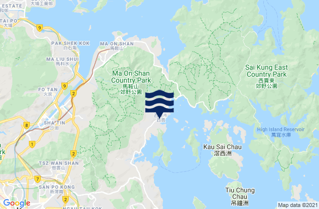 Mappa delle maree di Sai Kung District, Hong Kong
