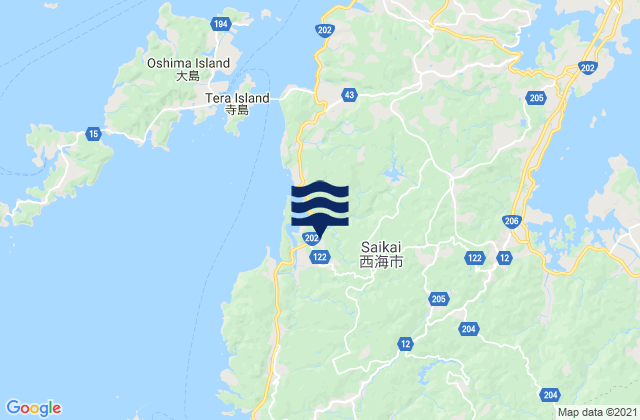 Mappa delle maree di Saikai-shi, Japan