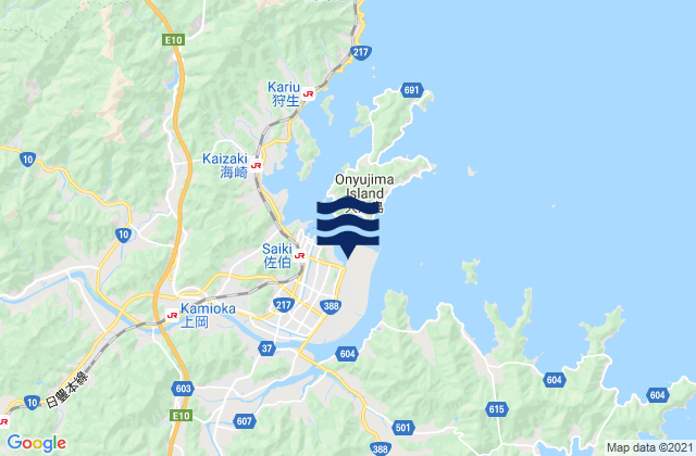 Mappa delle maree di Saiki-Nagasima, Japan