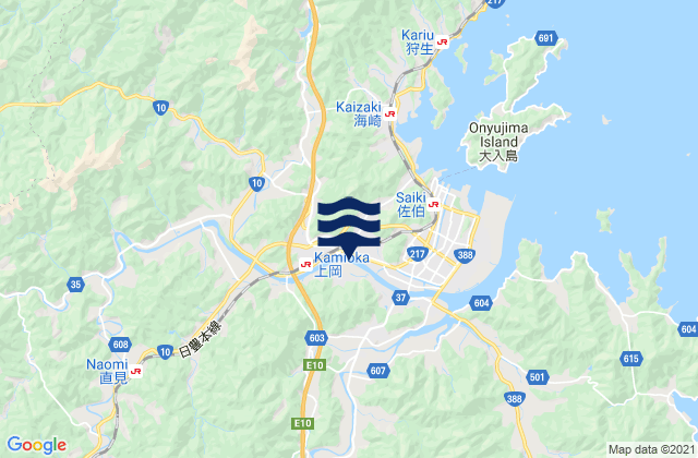 Mappa delle maree di Saiki-shi, Japan