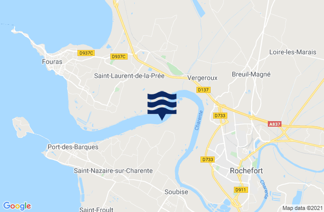 Mappa delle maree di Saint-Agnant, France