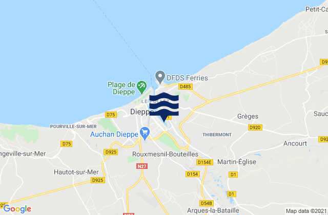 Mappa delle maree di Saint-Aubin-sur-Scie, France