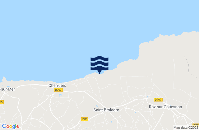 Mappa delle maree di Saint-Broladre, France