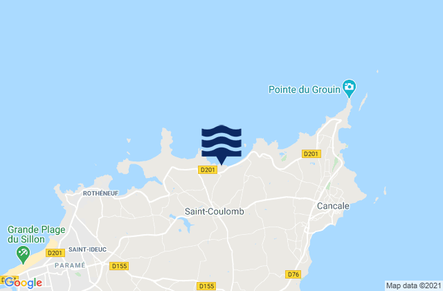Mappa delle maree di Saint-Coulomb, France