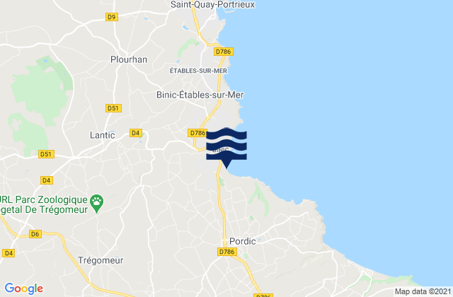 Mappa delle maree di Saint-Donan, France
