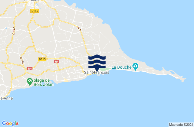 Mappa delle maree di Saint-François, Guadeloupe