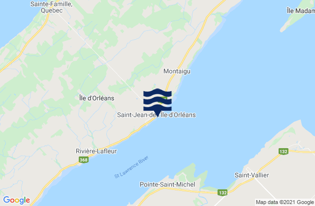Mappa delle maree di Saint-Jean, Canada