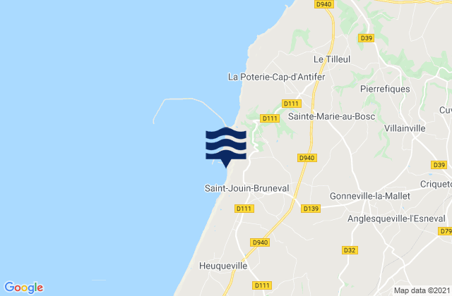 Mappa delle maree di Saint-Jouin-Bruneval, France