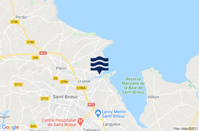 Mappa delle maree di Saint-Julien, France