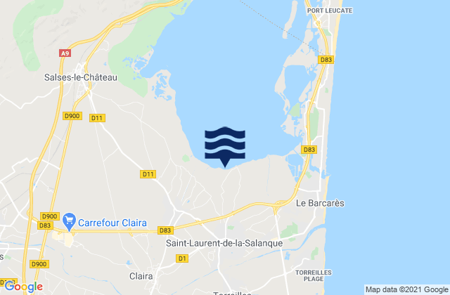 Mappa delle maree di Saint-Laurent-de-la-Salanque, France