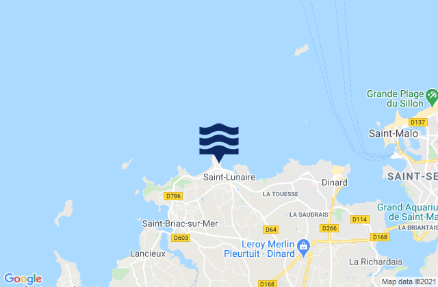 Mappa delle maree di Saint-Lunaire, France