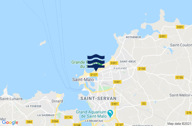 Mappa delle maree di Saint-Malo, France