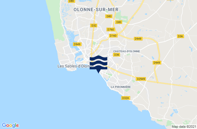 Mappa delle maree di Saint-Mathurin, France