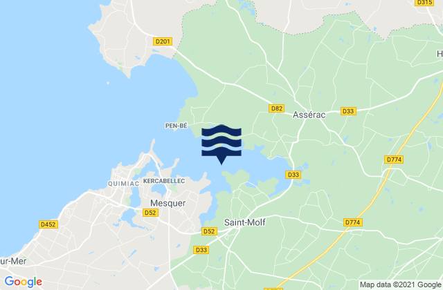 Mappa delle maree di Saint-Molf, France