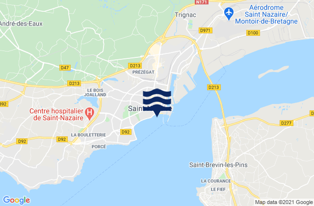 Mappa delle maree di Saint-Nazaire, France