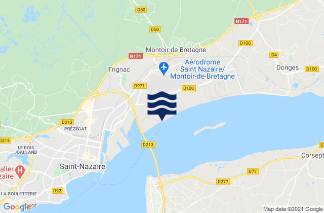 Mappa delle maree di Saint-Nazaire, Nantes Port, France