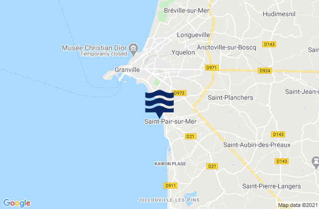 Mappa delle maree di Saint-Pair-sur-Mer, France