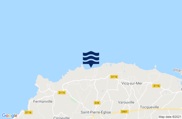 Mappa delle maree di Saint-Pierre-Église, France