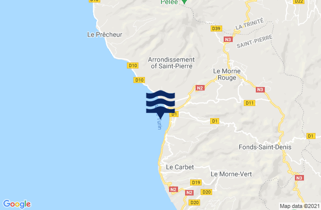 Mappa delle maree di Saint-Pierre, Martinique