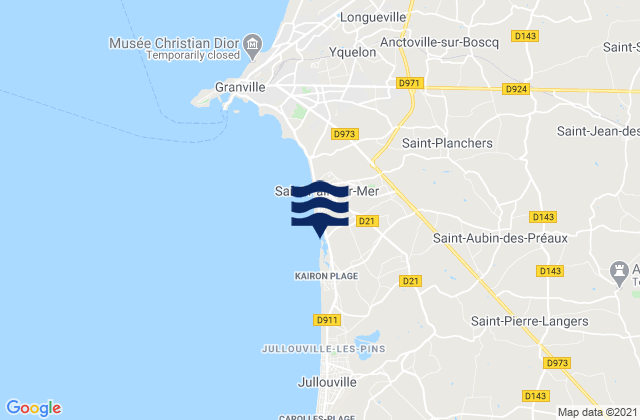 Mappa delle maree di Saint-Planchers, France