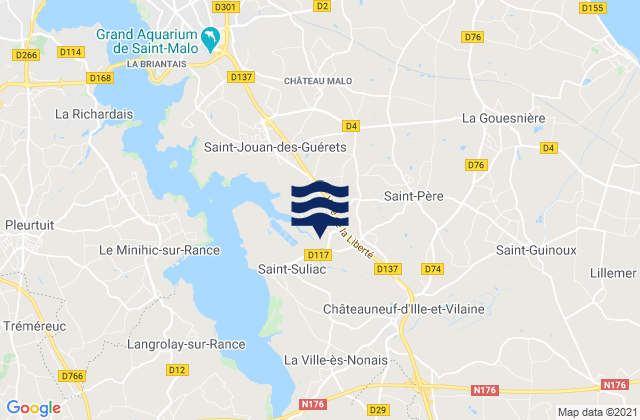 Mappa delle maree di Saint-Père, France