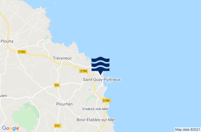 Mappa delle maree di Saint-Quay-Portrieux, France