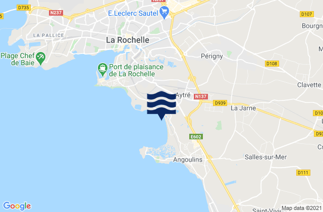 Mappa delle maree di Saint-Rogatien, France