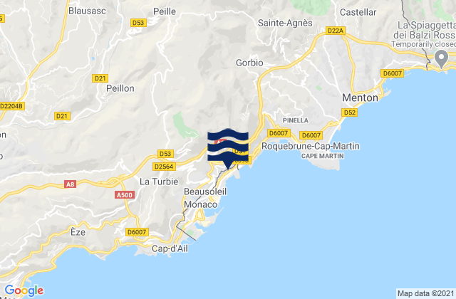 Mappa delle maree di Saint-Roman, Monaco