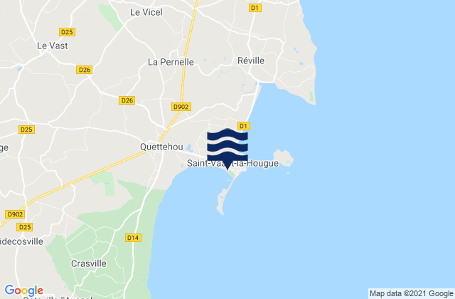 Mappa delle maree di Saint-Vaast-la-Hougue, France