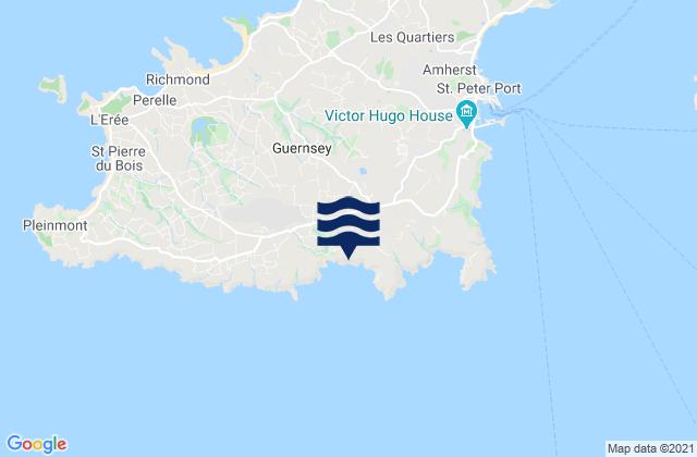 Mappa delle maree di Saint Andrew, Guernsey