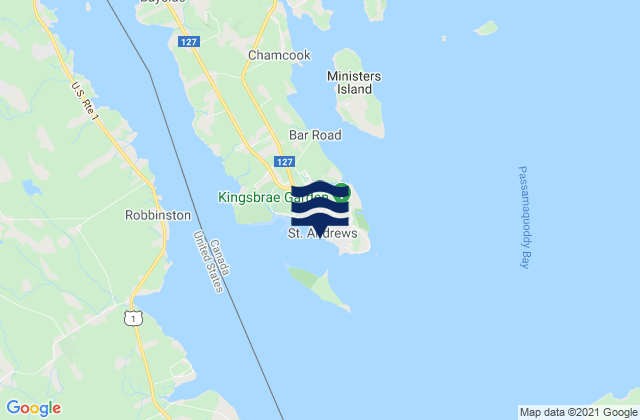 Mappa delle maree di Saint Andrews, Canada