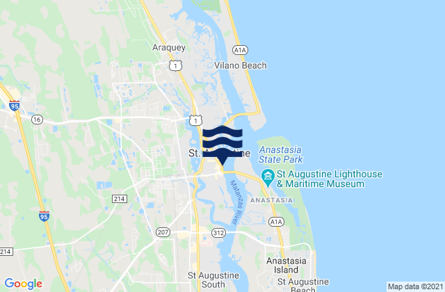 Mappa delle maree di Saint Augustine, United States