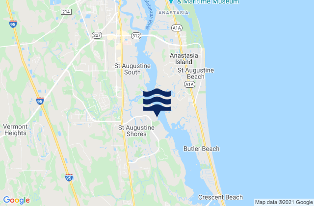 Mappa delle maree di Saint Augustine Shores, United States