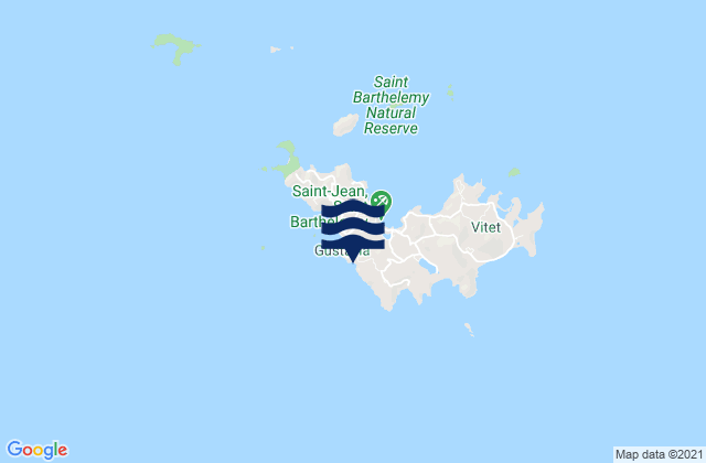 Mappa delle maree di Saint Barthelemy