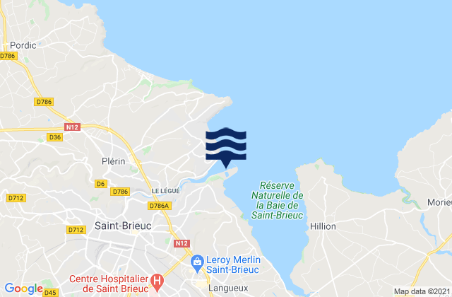 Mappa delle maree di Saint Brieuc, France