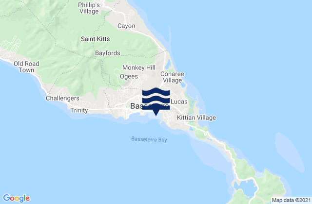 Mappa delle maree di Saint George Basseterre, Saint Kitts and Nevis