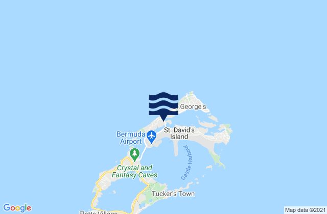 Mappa delle maree di Saint George’s Parish, Bermuda